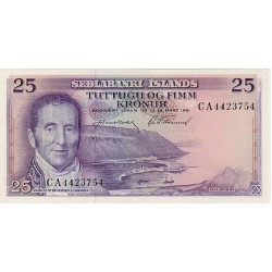 1961- Islandia PIC 43    billete de 25 Coronas