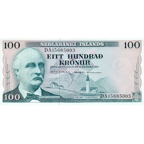 1974/84 - Iceland PIC 44  100 Kronus banknote