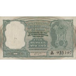 1962 - India pic 35b billete de 5 Rupias 