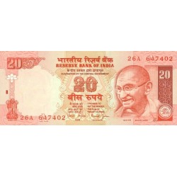 2002 - India pic 89Ab billete de 20 Rupias 