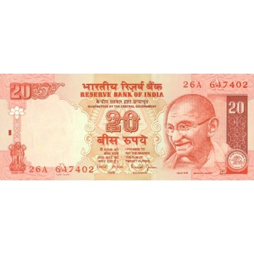2002 - India pic 89Ab billete de 20 Rupias 