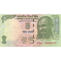 2009 - India pic 94A billete de 5 Rupias 