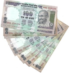 LOT India PIC 91 (8 banknotes VF) 1996