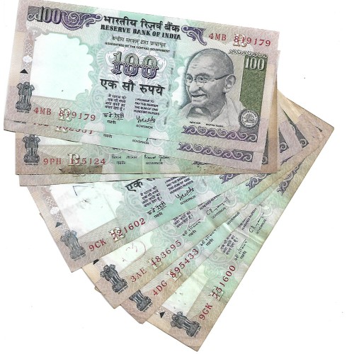 LOT India PIC 91 (8 banknotes VF) 1996
