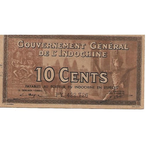 1939 - Indochina 10 cents banknote PIC 85c UNC