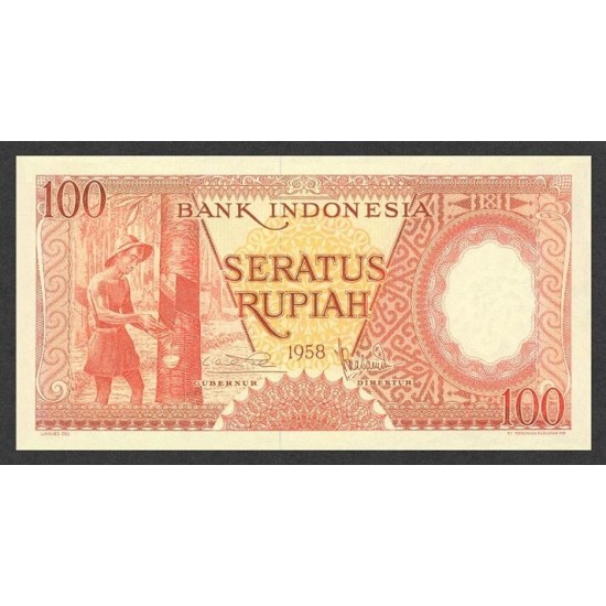 1958 - Indonesia PIC 59 100 Rupees banknote 1958 - Indonesia PIC 59 100 Rupees banknote