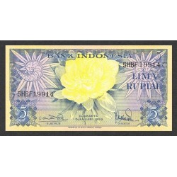 1959 - Indonesia pic 65 billete de 5 Rupias