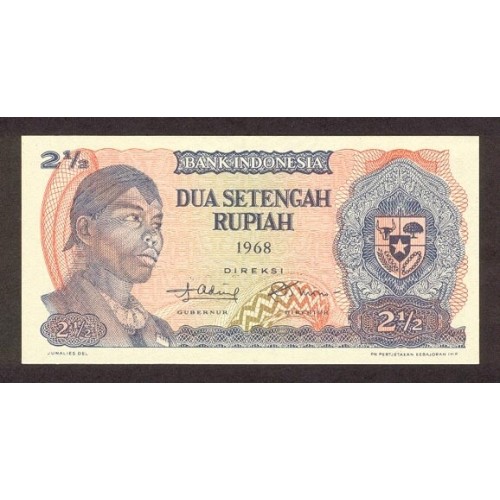 1968 - Indonesia PIC  103a    2 1/2 Rupees banknote