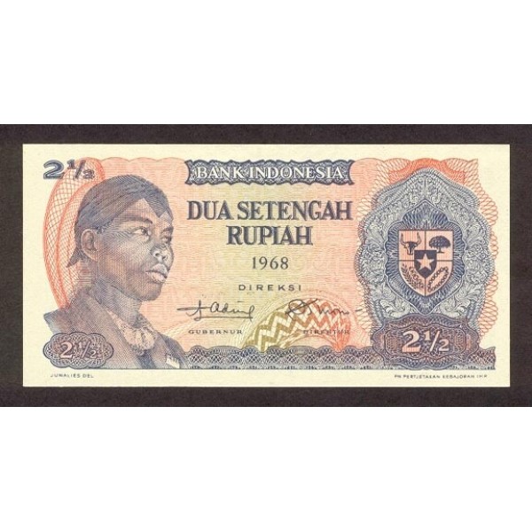 1968 - Indonesia PIC  103a    2 1/2 Rupees banknote