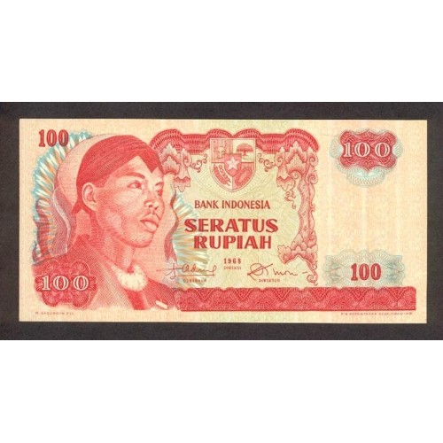 1968 - Indonesia PIC 108 100 Rupees banknote UNC