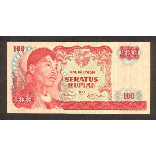 1968 - Indonesia PIC  108    100 Rupees banknote