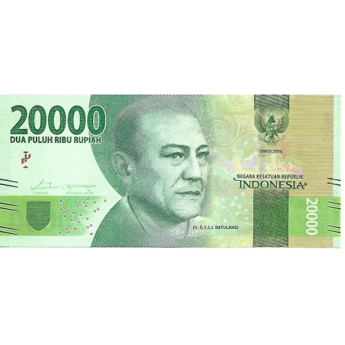 2016 - Indonesia PIC 158a billete de 20.000 Rupias S/C