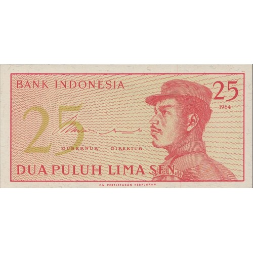 1964 - Indonesia pic 93 billete de 25 Sen