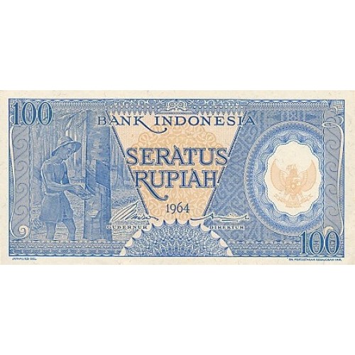 1964 - Indonesia PIC  98    100 Rupees banknote
