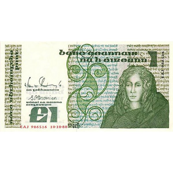 1989 - Irland Republic    Pic  70 d         1 Pound banknote