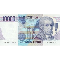 1984 - Italia PIC 112a billete de 10.000 Liras S/C 1984 - Italia PIC 112a billete de 10.000 Liras S/C
