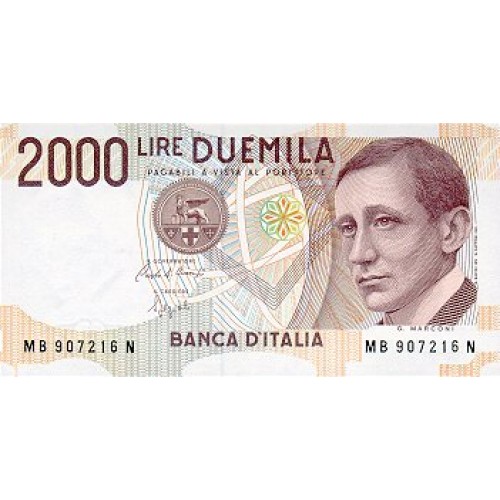 1990 - Italy PIC 115 2.000 Liras banknote UNC