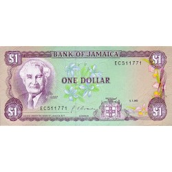 1990 - Jamaica PIC 68Ad  1 Dollar banknote S10 UNC