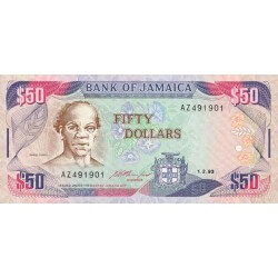 1993 - Jamaica PIC 73b 50 Dollars banknote S11 UNC 1993 - Jamaica PIC 73b 50 Dollars banknote S11 UNC