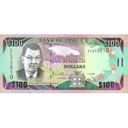 1992 - Jamaica PIC 75b 100 Dollars banknote UNC 1992 - Jamaica PIC 75b 100 Dollars banknote UNC