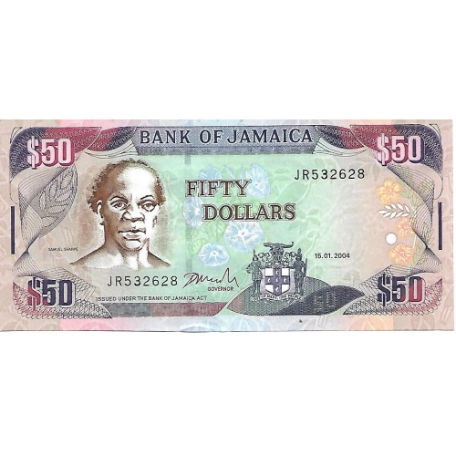 2004 - Jamaica PIC 79e billete de 50 Dolares EBC