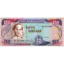 2007 - Jamaica PIC 83b 50 Dollars banknote UNC 2007 - Jamaica PIC 83b 50 Dollars banknote UNC