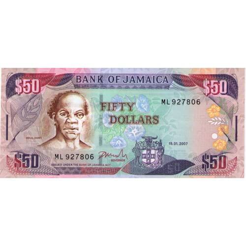 2007 - Jamaica PIC 83b billete de 50 Dolares S/C