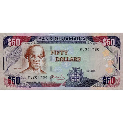 2008 - Jamaica PIC 83c billete de 50 Dolares S/C