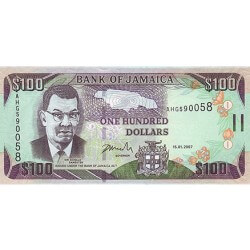 2010 - Jamaica P84e billete de 100 Dólares