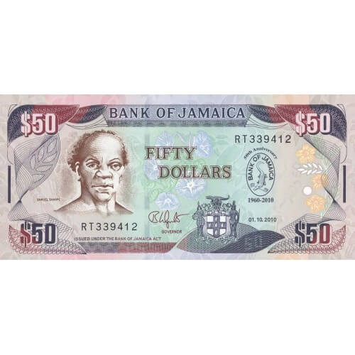 2010 - Jamaica PIC 88 billete de 50 Dolares S/C