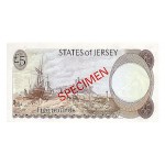 1976- Jersey PIC 12s    5 Pounds  banknote Specimen