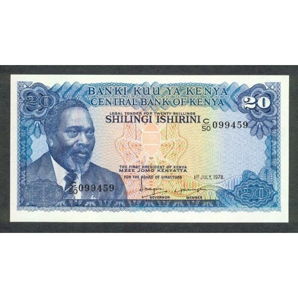 1978- Kenya Pic 17  20  Shillings  banknote