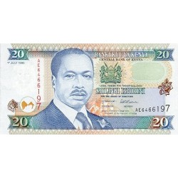1995 - Kenya Pic 32 20  Shillings  banknote