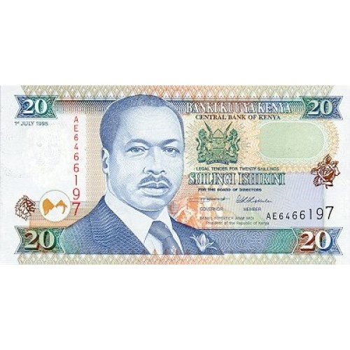 1995-  Kenia pic 32  billete de   20 Shillings
