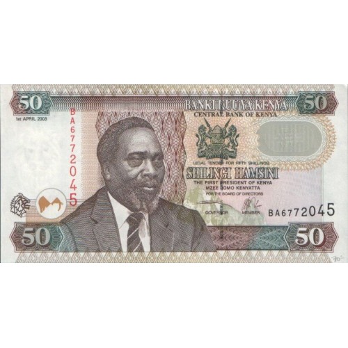 2003-  Kenia pic 41a billete de   50 Shillings