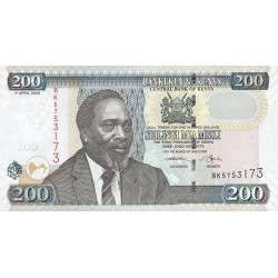 2006- Kenya Pic 49b 200  Shillings  banknote