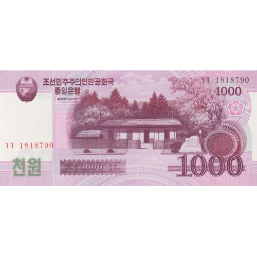 2008 - Corea del Norte PIC 64a billete de 1000 won S/C 2008 - Corea del Norte PIC 64a billete de 1000 won S/C
