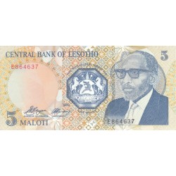 1989- Lesotho Pic 10a  5 Maloti  banknote