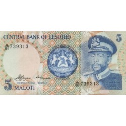 1981- Lesotho Pic 5a  5 Maloti  banknote