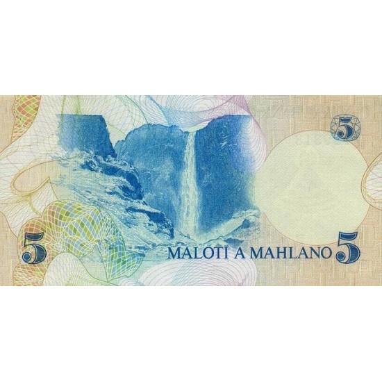 1981- Lesotho Pic 5a 5 Maloti banknote 1981- Lesotho Pic 5a 5 Maloti banknote