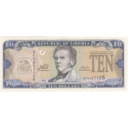 2009 - Liberia   Pic 27e    10 Dollars  banknote