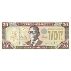 2003 - Liberia   Pic 28a    20 Dollars  banknote