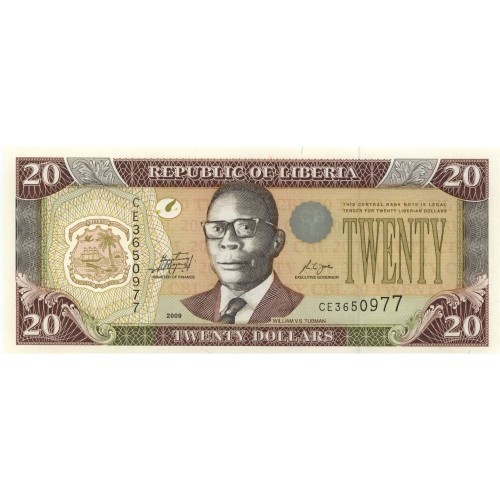 2009 - Liberia   Pic 28e    20 Dollars  banknote