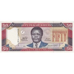 2009 - Liberia   Pic 29d    50 Dollars  banknote