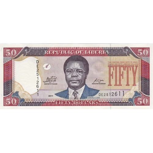 2009 - Liberia   Pic 29d    50 Dollars  banknote
