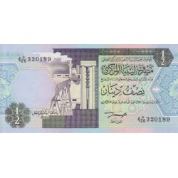 1991 - Libya PIC  58b   1/2 Dinar banknote  f 4