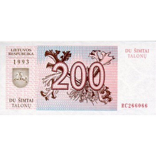 1993 - Lithuania PIC 45 200 Talonu banknote