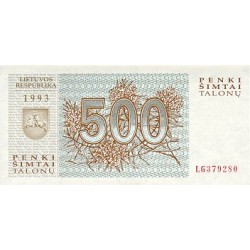1992 -  Lituania PIC 46 billete de 500 Talonu