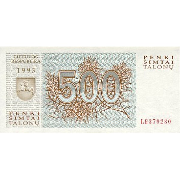 1993 - Lithuania PIC 46   500 Talonas banknote