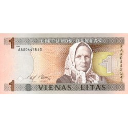 1994 - Lithuania PIC 53a 1 Litas banknote